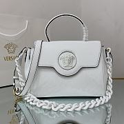 Versace La Medusa Handbag In White DBFI0 Size 25x15x22cm  - 1