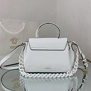 Versace La Medusa Handbag In White DBFI0 Size 25x15x22cm  - 5