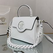 Versace La Medusa Handbag In White DBFI0 Size 25x15x22cm  - 6