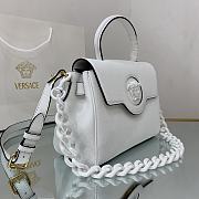 Versace La Medusa Handbag In White DBFI0 Size 25x15x22cm  - 3