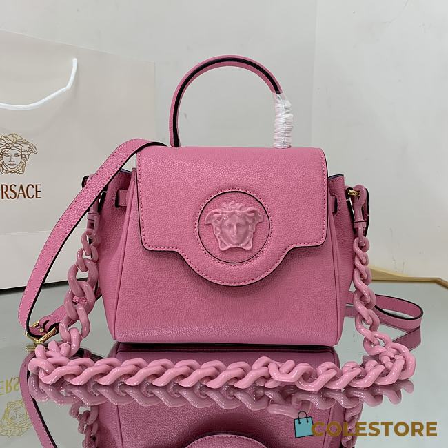 Versace La Medusa Handbag In Pink DBFI0 Size 20x10x17cm  - 1