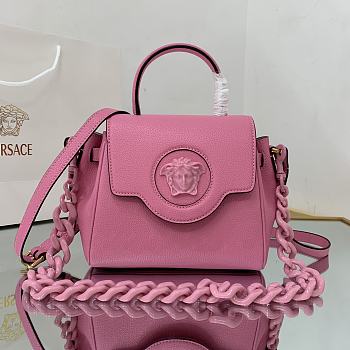 Versace La Medusa Handbag In Pink DBFI0 Size 20x10x17cm 