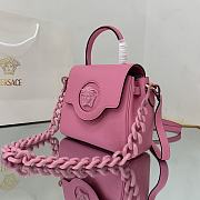 Versace La Medusa Handbag In Pink DBFI0 Size 20x10x17cm  - 6