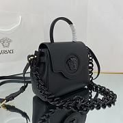 Versace La Medusa Handbag In Black DBFI0 Size 20x10x17cm  - 5
