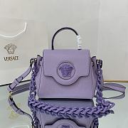 Versace La Medusa Handbag In Purple DBFI0 Size 20cm  - 1