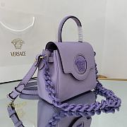 Versace La Medusa Handbag In Purple DBFI0 Size 20cm  - 6