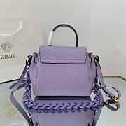 Versace La Medusa Handbag In Purple DBFI0 Size 20cm  - 4