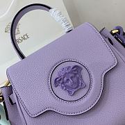 Versace La Medusa Handbag In Purple DBFI0 Size 20cm  - 2