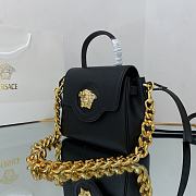 Versace La Medusa Handbag In Black Gold DBFI0 Size 20x10x17cm  - 5