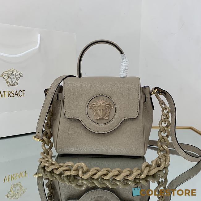 Versace La Medusa Handbag In Dusty Grey DBFI0 Size 20x10x17cm  - 1