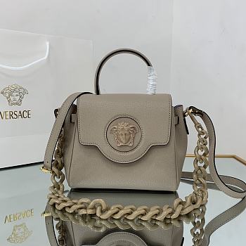 Versace La Medusa Handbag In Dusty Grey DBFI0 Size 20x10x17cm 
