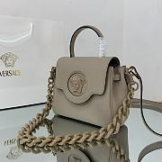 Versace La Medusa Handbag In Dusty Grey DBFI0 Size 20x10x17cm  - 2