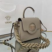 Versace La Medusa Handbag In Dusty Grey DBFI0 Size 20x10x17cm  - 4