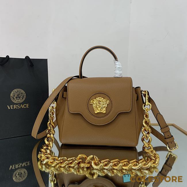 Versace La Medusa Handbag In Brown DBFI0 Size 20x10x17cm  - 1