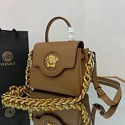 Versace La Medusa Handbag In Brown DBFI0 Size 20x10x17cm  - 4