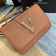 Versace Virtus Calfskin Leather Shoulder Bag DBFG9 Size 24x9x16.5cm - 3