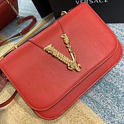 Versace Virtus Red Calfskin Leather Shoulder Bag DBFG9 Size 24x9x16.5cm - 4