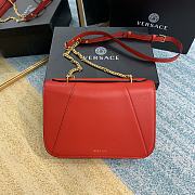 Versace Virtus Red Calfskin Leather Shoulder Bag DBFG9 Size 24x9x16.5cm - 2