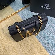 Versace Virtus Black Calfskin Leather Shoulder Bag DBFG9 Size 24x9x16.5cm - 6