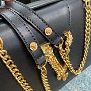 Versace Virtus Black Calfskin Leather Shoulder Bag DBFG9 Size 24x9x16.5cm - 5