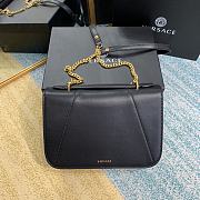 Versace Virtus Black Calfskin Leather Shoulder Bag DBFG9 Size 24x9x16.5cm - 2