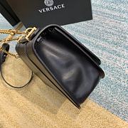 Versace Virtus Black Calfskin Leather Shoulder Bag DBFG9 Size 24x9x16.5cm - 3