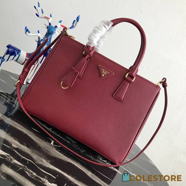 Prada Galleria Medium Bag Saffiano Leather In Wine 1BA274 32cm - 1