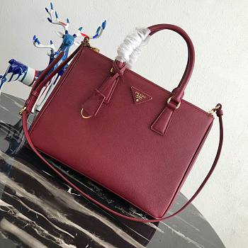 Prada Galleria Medium Bag Saffiano Leather In Wine 1BA274 32cm