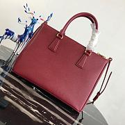 Prada Galleria Medium Bag Saffiano Leather In Wine 1BA274 32cm - 3