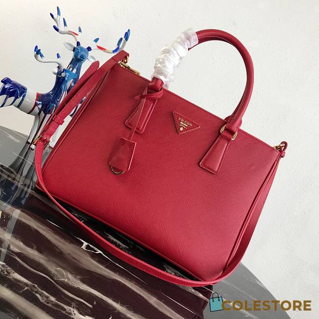 Prada Galleria Medium Bag Saffiano Leather In Red 1BA274 32cm - 1