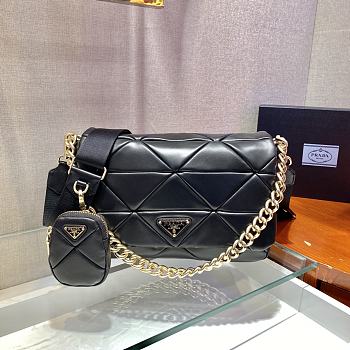 Prada Shoulder Bag Quilted Leather 1BD291 Size 28x18x7.5cm