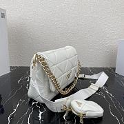 Prada Shoulder Bag Quilted Leather In White 1BD291 Size 28x18x7.5cm - 6