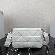 Prada Shoulder Bag Quilted Leather In White 1BD291 Size 28x18x7.5cm - 5