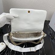 Prada Shoulder Bag Quilted Leather In White 1BD291 Size 28x18x7.5cm - 3