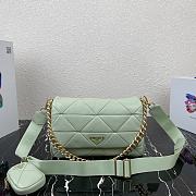 Prada Shoulder Bag Quilted Leather In Light Green 1BD291 Size 28x18x7.5cm - 1