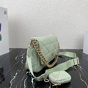 Prada Shoulder Bag Quilted Leather In Light Green 1BD291 Size 28x18x7.5cm - 6