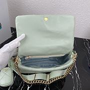Prada Shoulder Bag Quilted Leather In Light Green 1BD291 Size 28x18x7.5cm - 4