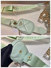 Prada Shoulder Bag Quilted Leather In Light Green 1BD292 Size 21x16x7cm - 4