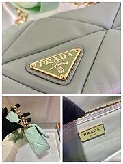 Prada Shoulder Bag Quilted Leather In Light Green 1BD292 Size 21x16x7cm - 2
