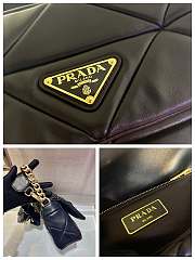 Prada Shoulder Bag Quilted Leather In Black 1BD292 Size 21x16x7cm - 6
