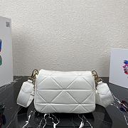 Prada Shoulder Bag Quilted Leather In White 1BD292 Size 21x16x7cm - 6