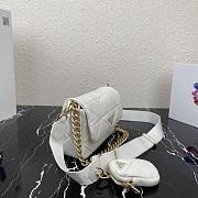 Prada Shoulder Bag Quilted Leather In White 1BD292 Size 21x16x7cm - 5