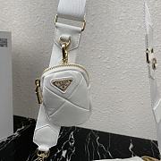 Prada Shoulder Bag Quilted Leather In White 1BD292 Size 21x16x7cm - 4