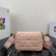 Prada Shoulder Bag Quilted Leather In Pink 1BD292 Size 21x16x7cm - 5
