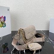 Prada Shoulder Bag Quilted Leather In Dusty Grey 1BD292 Size 21x16x7cm - 6
