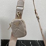 Prada Shoulder Bag Quilted Leather In Dusty Grey 1BD292 Size 21x16x7cm - 3