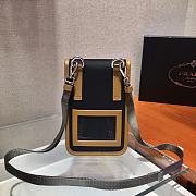 Prada Iphone Case Tessuto Saffiano Leather Black&Brown 2ZH109 Size 12x19x2.5cm - 6