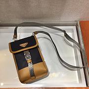 Prada Iphone Case Tessuto Saffiano Leather Black&Brown 2ZH109 Size 12x19x2.5cm - 5