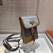 Prada Iphone Case Tessuto Saffiano Leather Grey&Brown 2ZH109 Size 12x19x2.5cm - 6