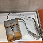Prada Iphone Case Tessuto Saffiano Leather Grey&Brown 2ZH109 Size 12x19x2.5cm - 5